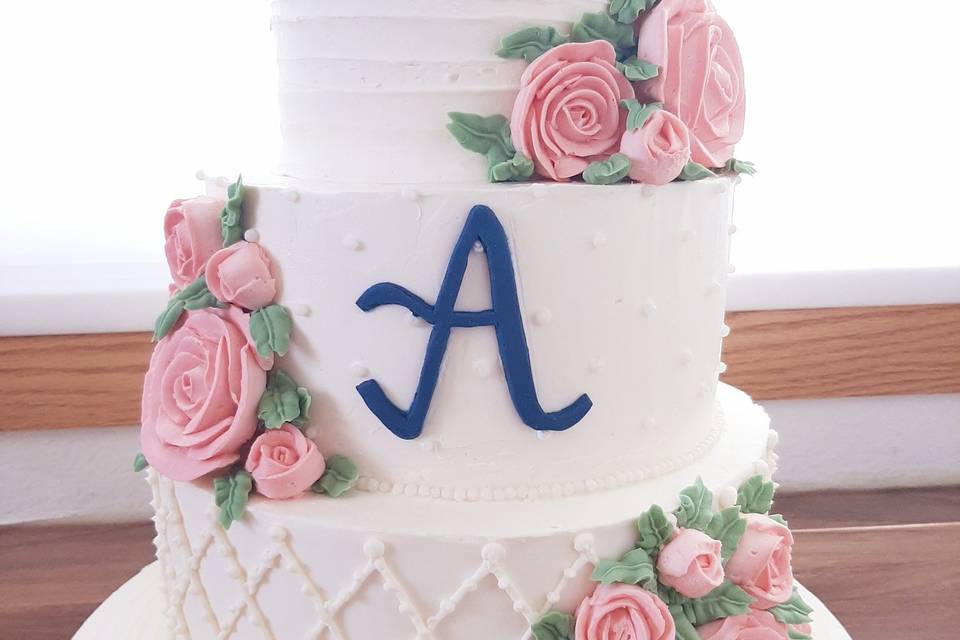 2 Tier Summer Wedding Cake
