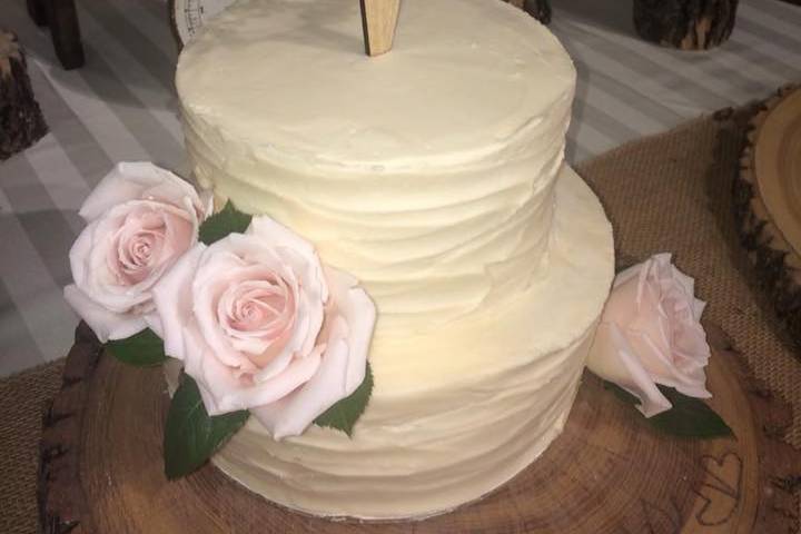 2 Tier Rustic Wedding Cake