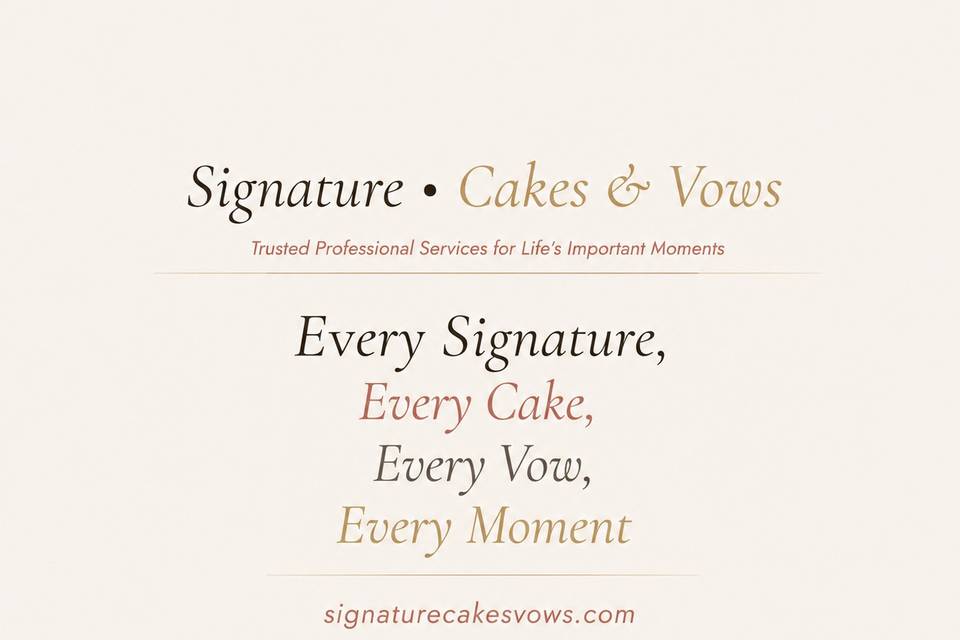 Signature · Cakes & Vows