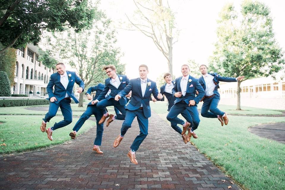 The groom with his groomsmen