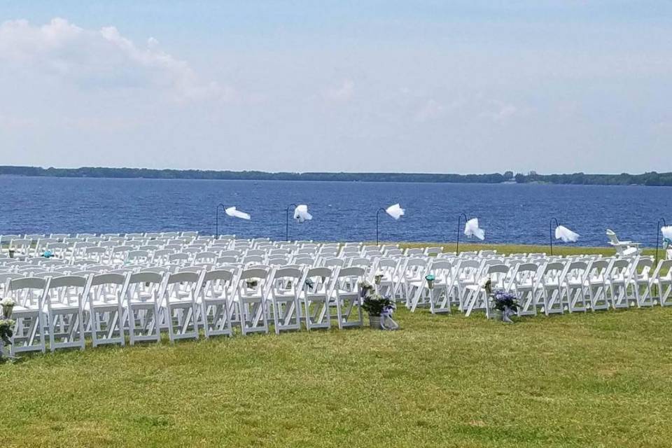 Outdoor wedding ceremony area