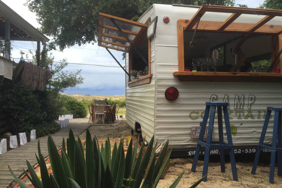 Beautiful bohemian wedding on the sand dunes.  She is such a perfect size to get into nooks and under the tree bows