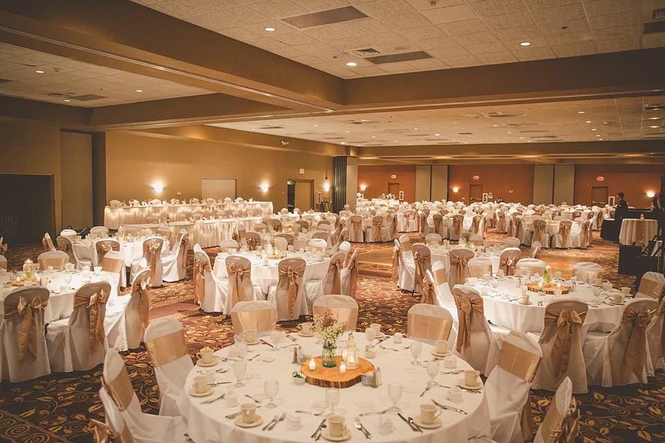 Table setup with centerpiece