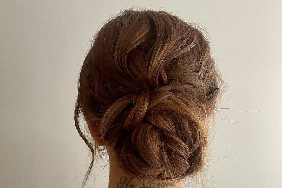 Updo with soft undone texture