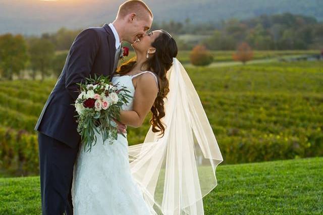 The bride and groom