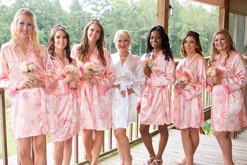 Bridal party in their robes