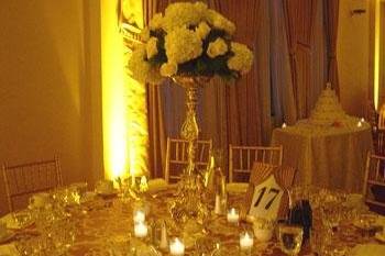 Table setup with centerpiece