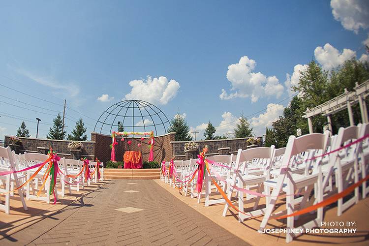 Outdoor wedding setup