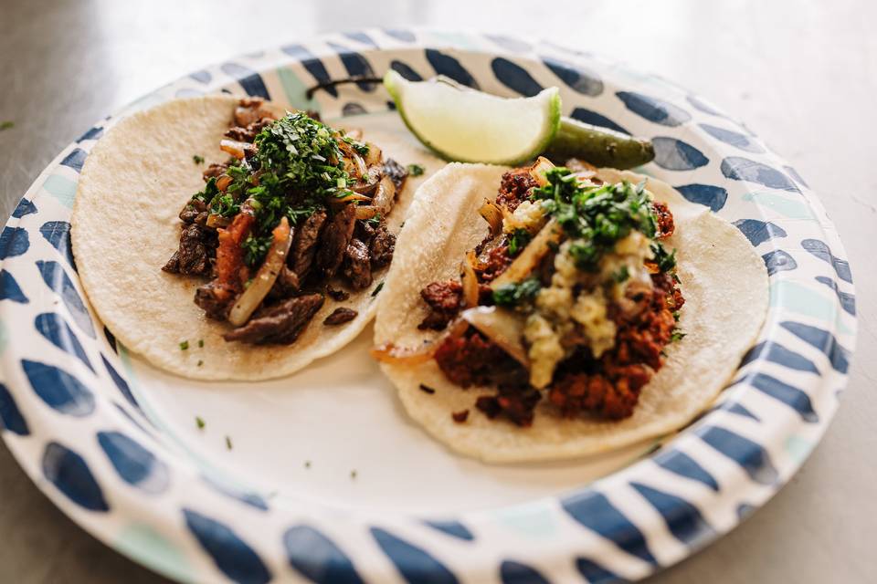 Tacos on homemade tortillas