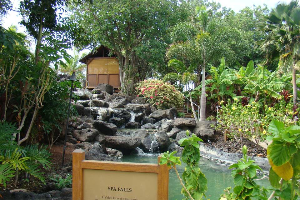 The Fairmont Orchid - Spa Without WallsThe soothing sounds of waterfalls adds to the healing energy