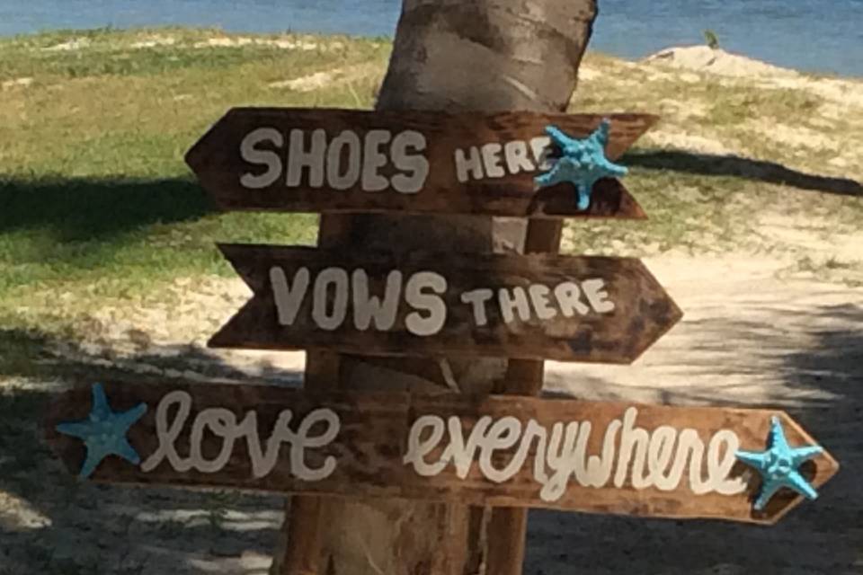 Beach wedding sign c.