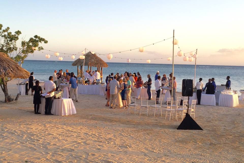 Beachfront reception - let the celebration begin!Sandals Southcoastemail me  for info  Linda@honeymoonsinc.com