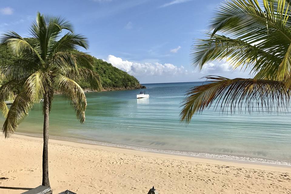 The view from my ocean suite at Carlisle Bay