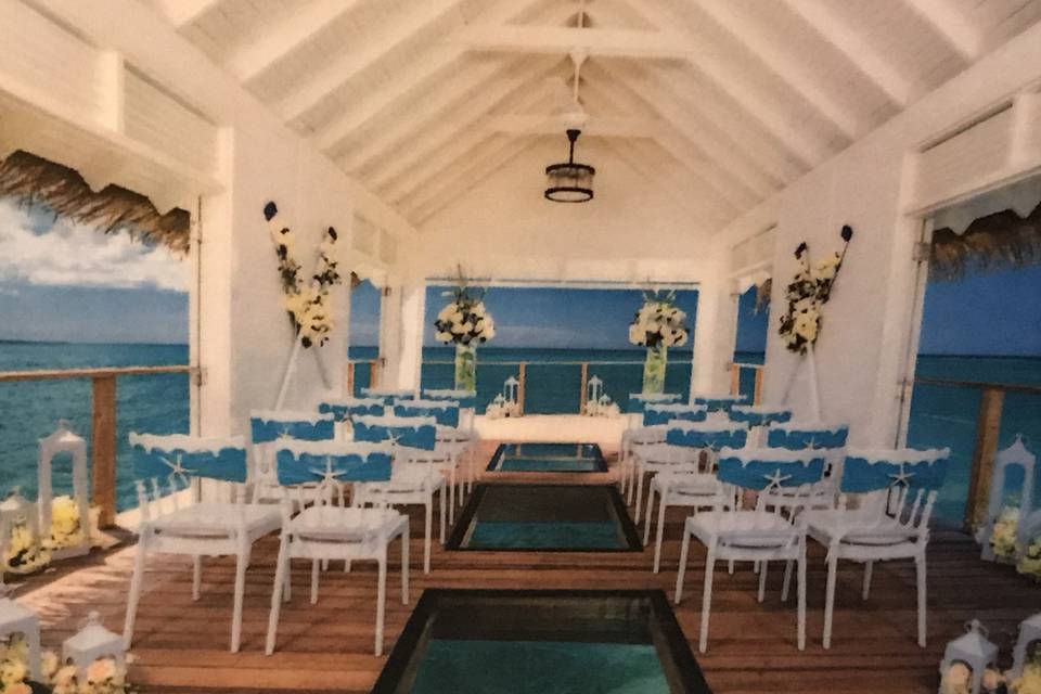 Sandals Overwater wedding chapel at Sandals Southcoastemail to plan your wedding here Linda@honeymoonsinc.com