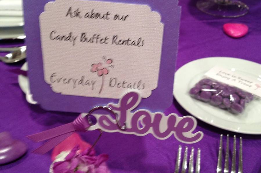 Candy rental sign