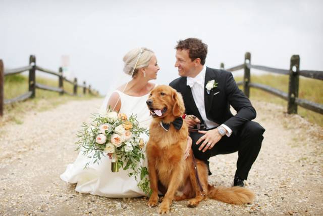 Bride & Groom with Dog