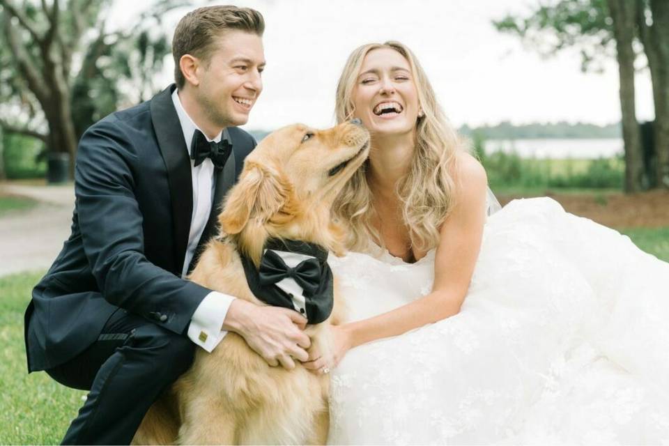 Bride & Groom with Dog