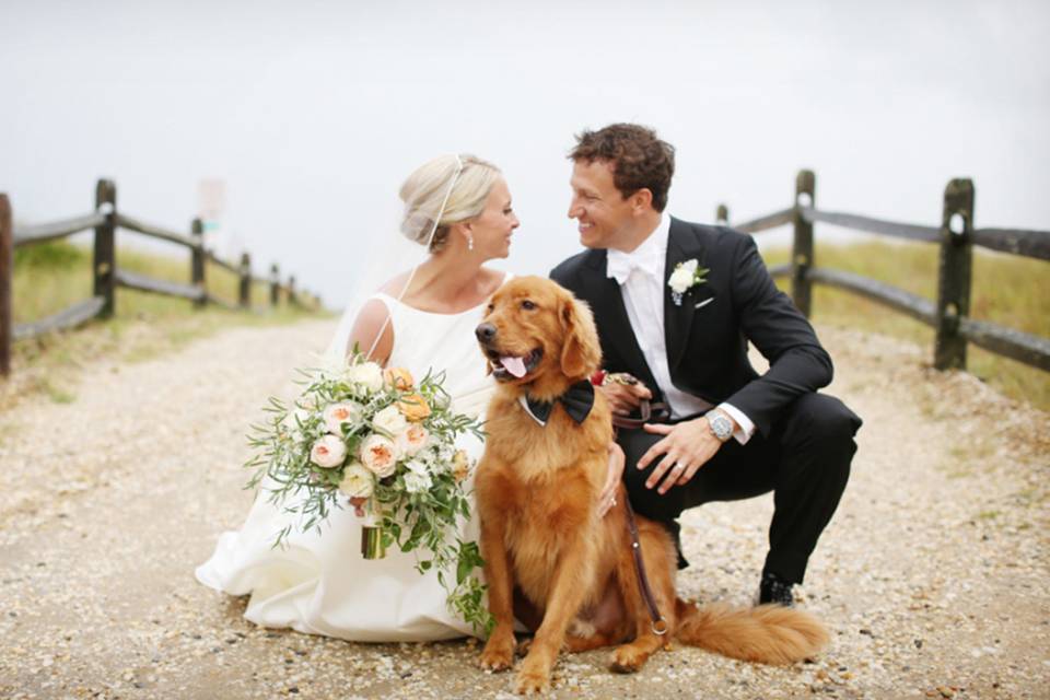 Bride & Groom with Dog
