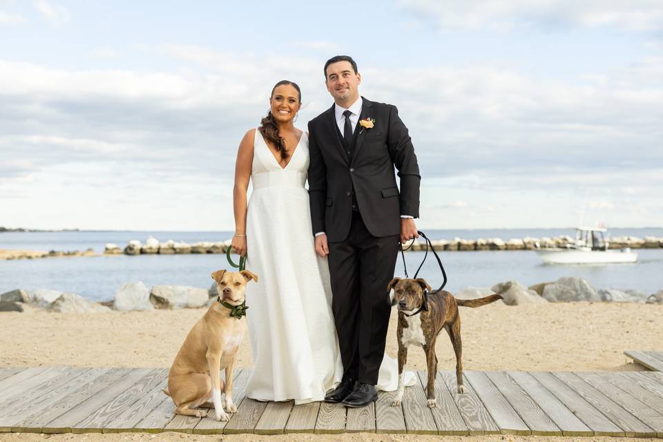 Bride & Groom with Dog