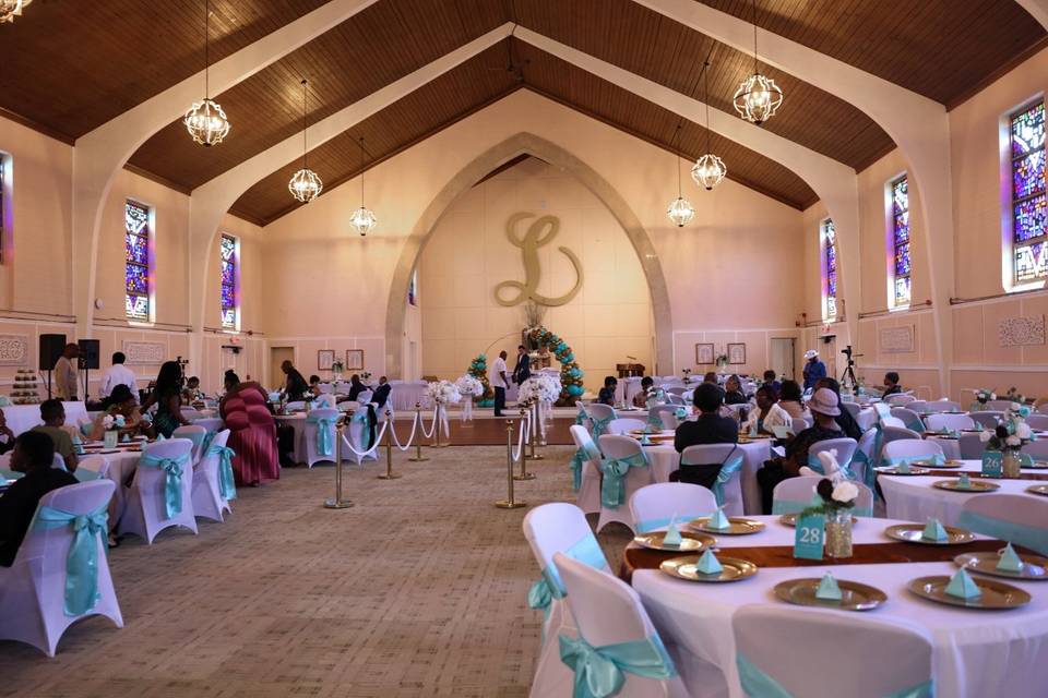 Church inside ready for servic