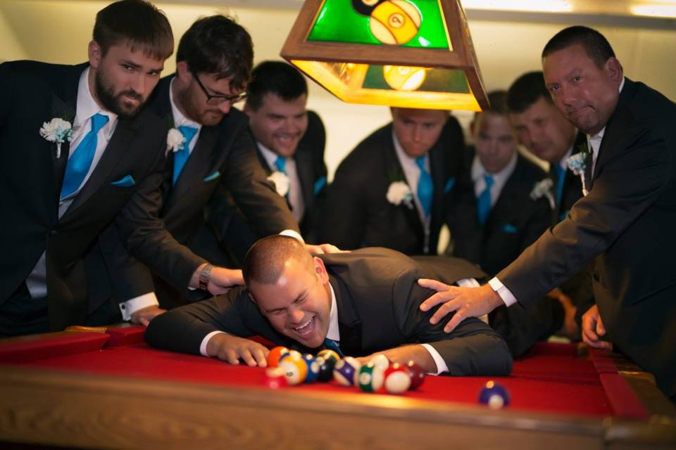 Playing Pool with groom done