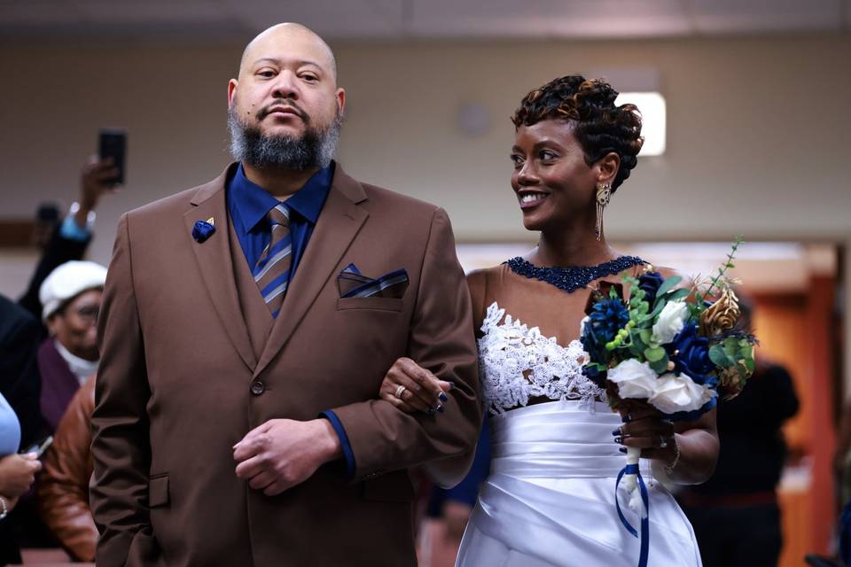 Brother and Bride coming down