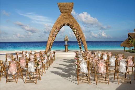 Beach wedding setup