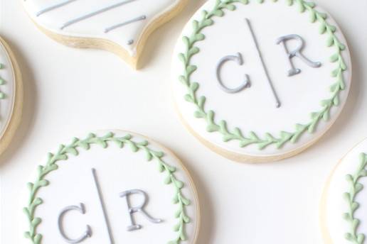 Custom Monogram + Heart Cookies