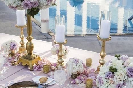 Table setting and floral decor