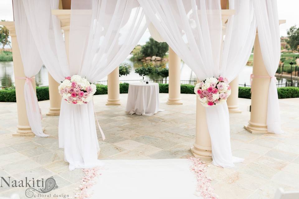 Floral aisle and column decor