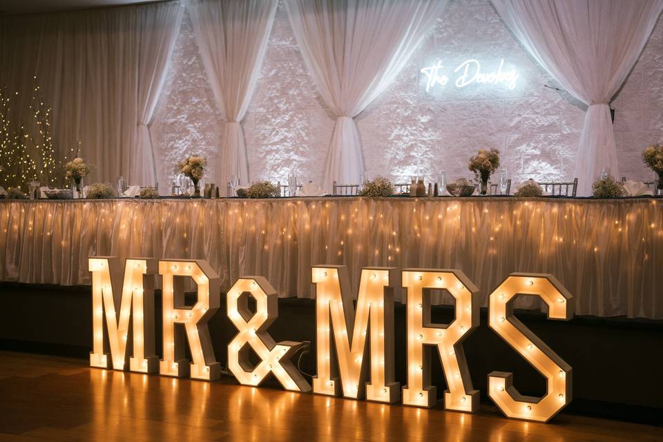 3ft (Mr & Mrs) Marquee Letters