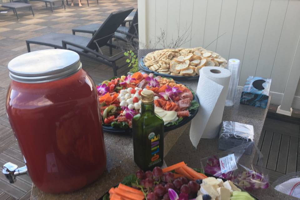 Buffet table