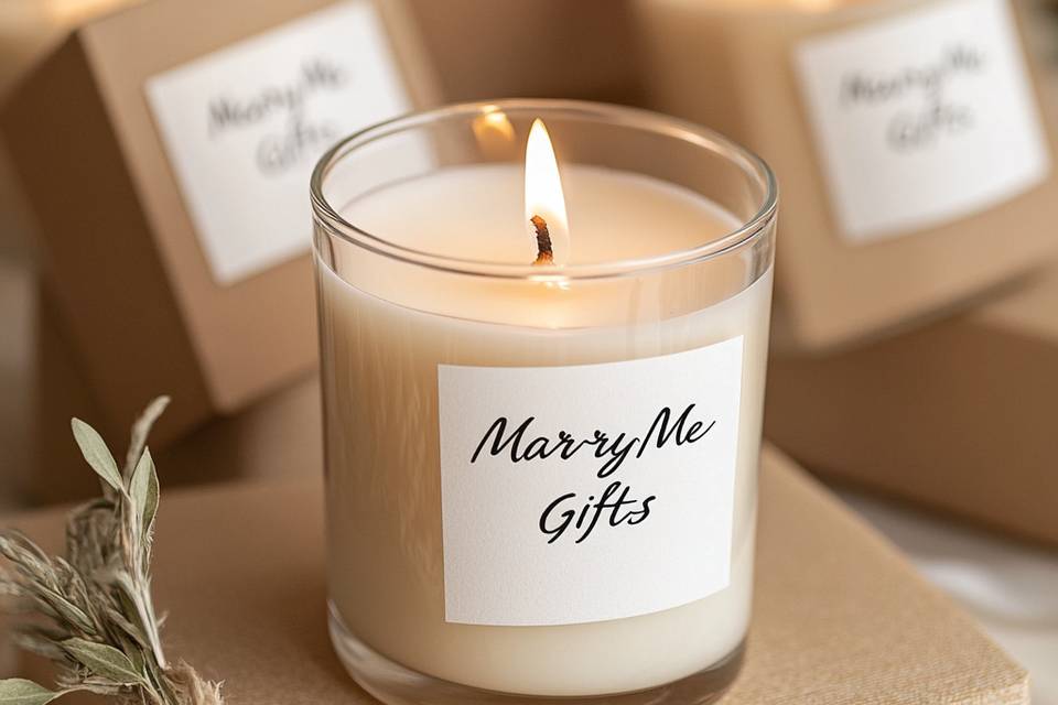 Scented candles w/ custom msg