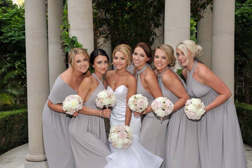 Bride and bridesmaids