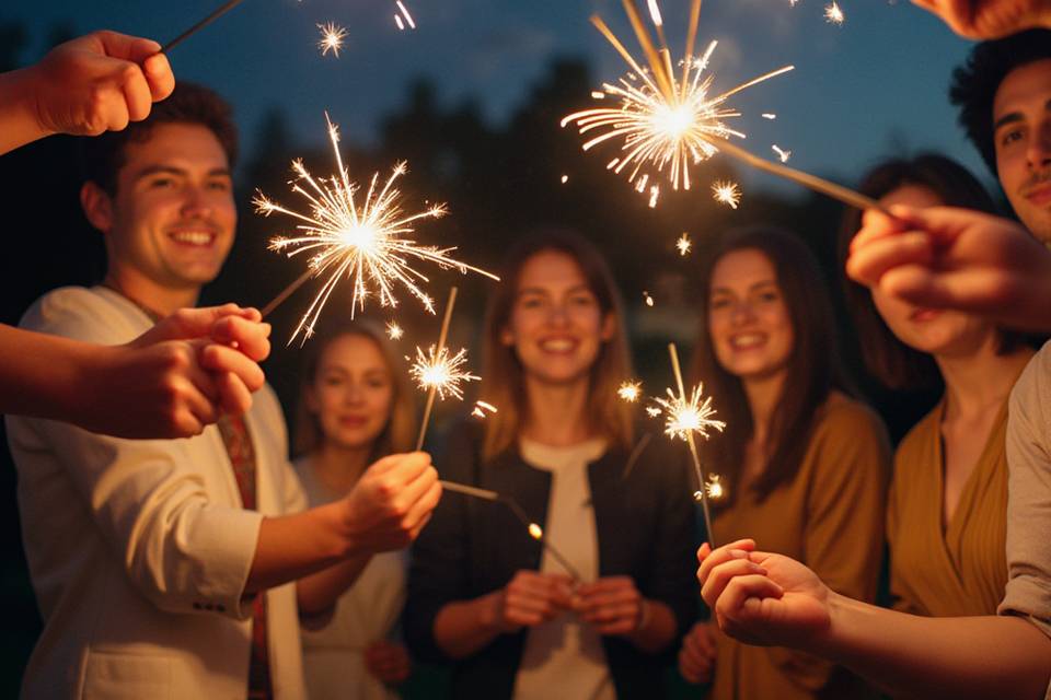 Guests with Gold Sparkler