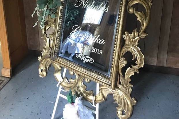 Monogrammed mirror