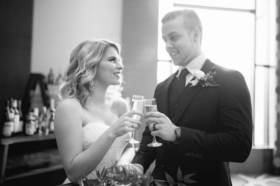 Couple giving a toast