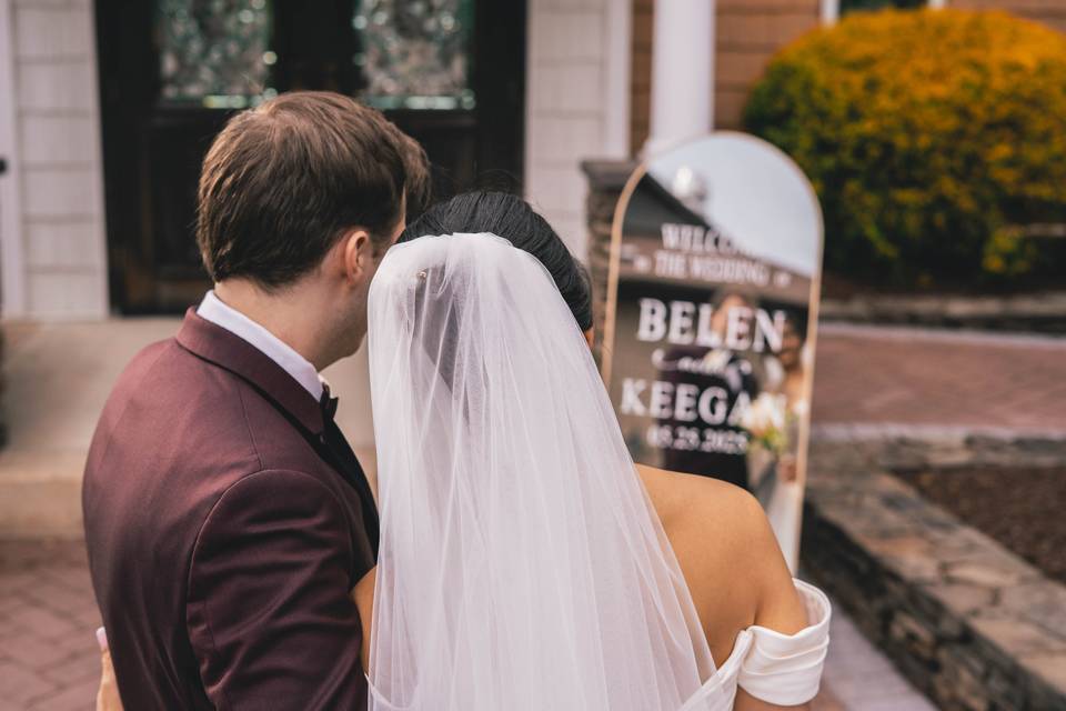 Bride & Groom in Mirror