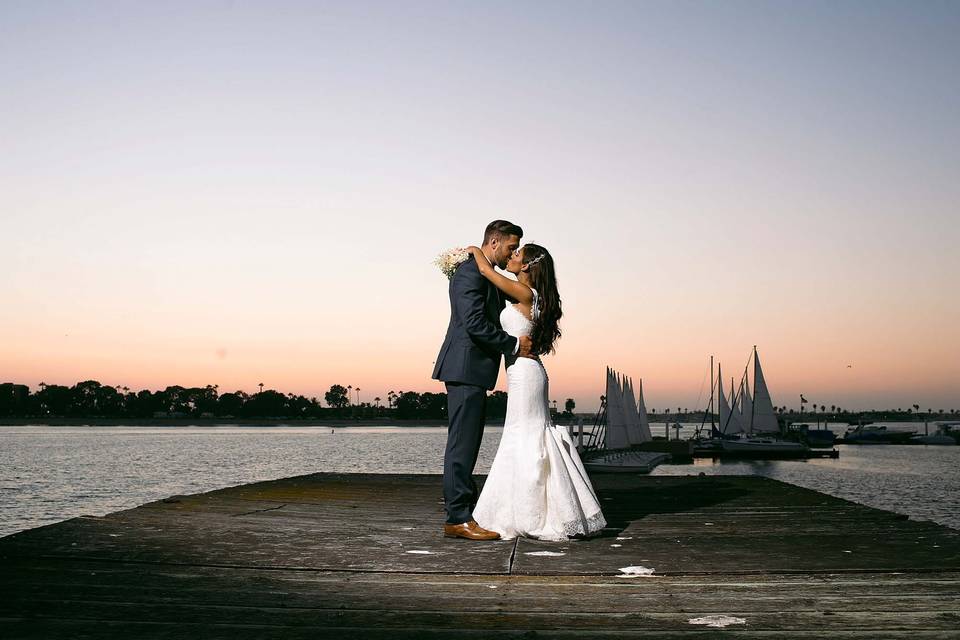 The bride and groom