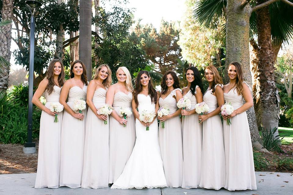 Bride and bridesmaids