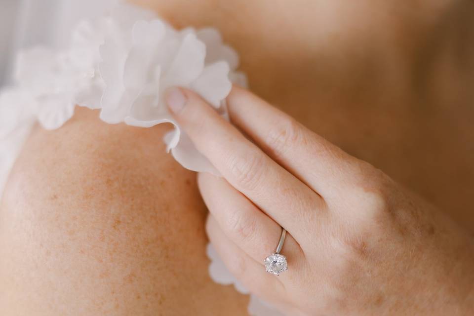 Brides dress detail