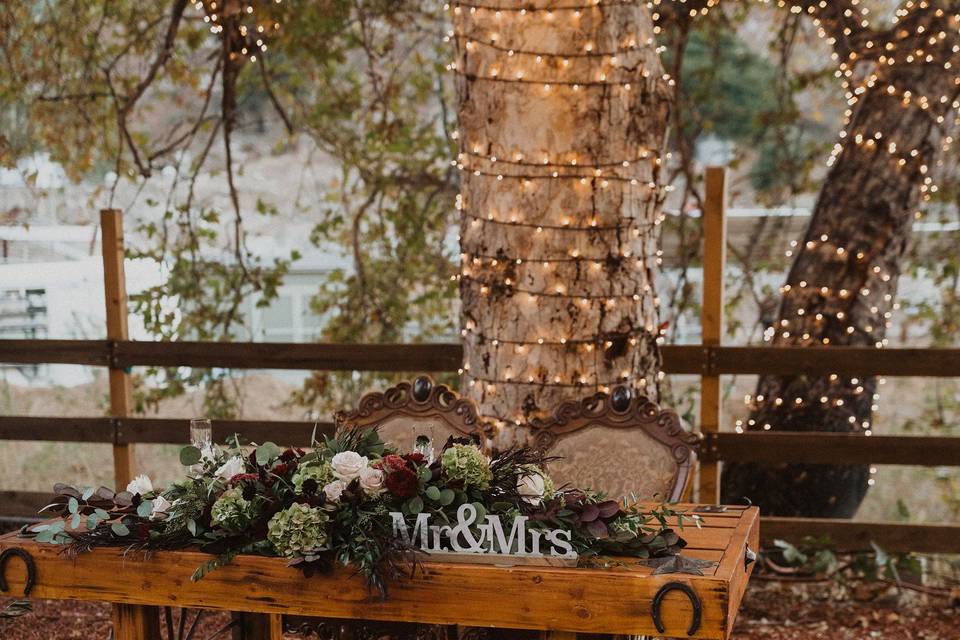 Rustic wedding reception