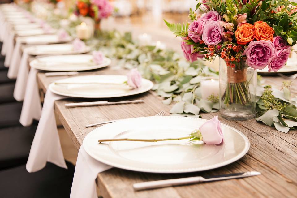 Reception table setup