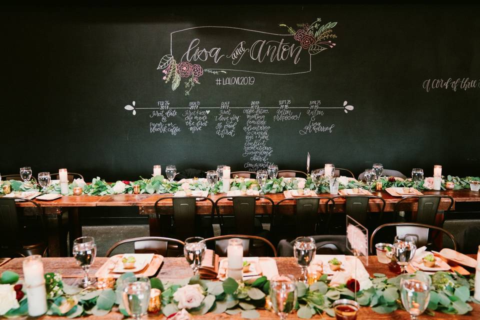 Rustic wedding reception