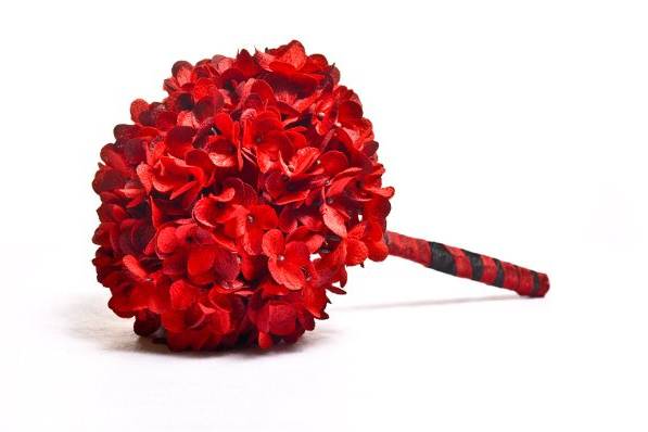 deep red hydrangea bouquet (color can be changed) fresh and silk available