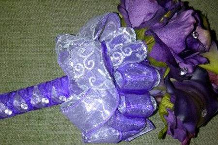 purple bridal bouquet (color can be changed) fresh and silk available
