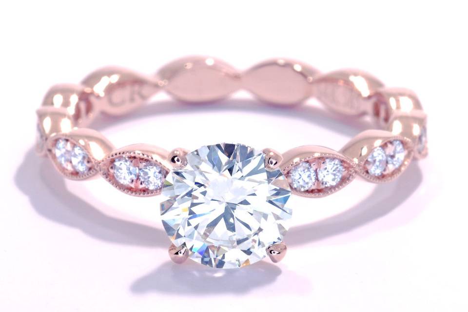 Rose gold vintage diamond ring