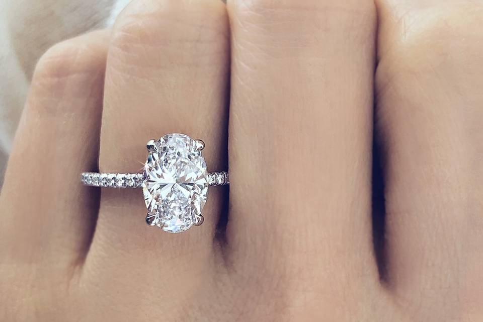 2ct oval cut diamond solitaire