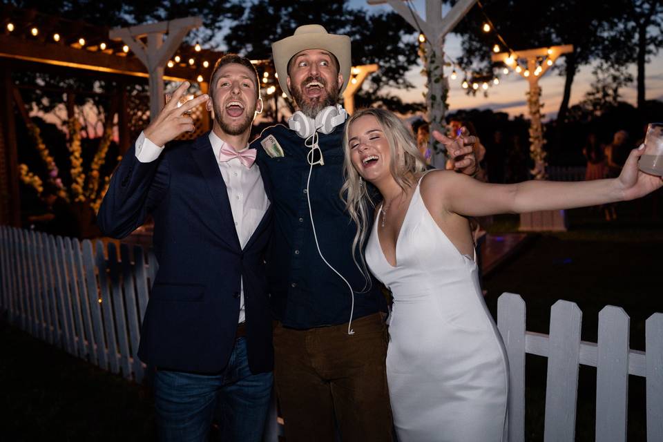 Backyard wedding fun