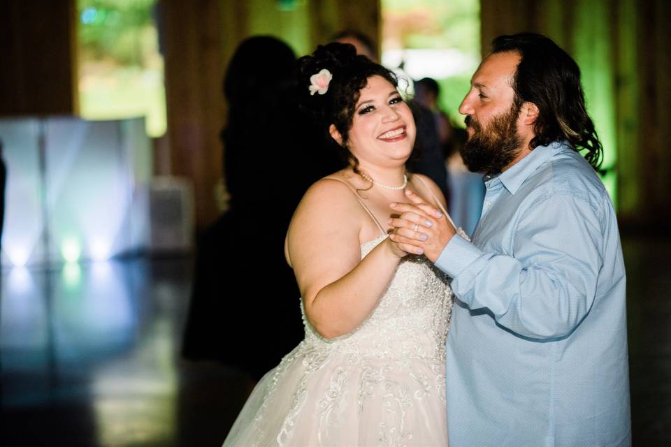 Bride loving her reception